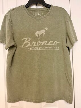 Lucky Brand Ford Bronco Graphic Tee Oil Green Vintage Style Cotton Men’s Medium